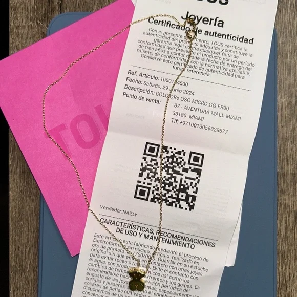 Gold sweet dolls necklace bear motif - Picture 5 of 6